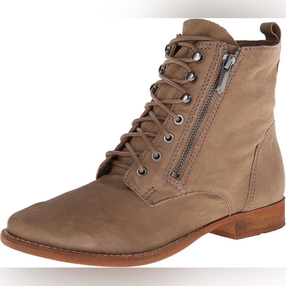 Sam Edelman Flat Lace Up Booties Mackay Tan Size 9